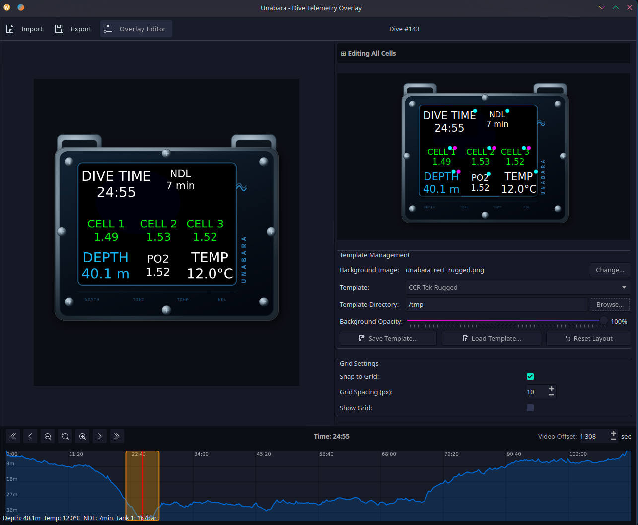 Unabara main interface