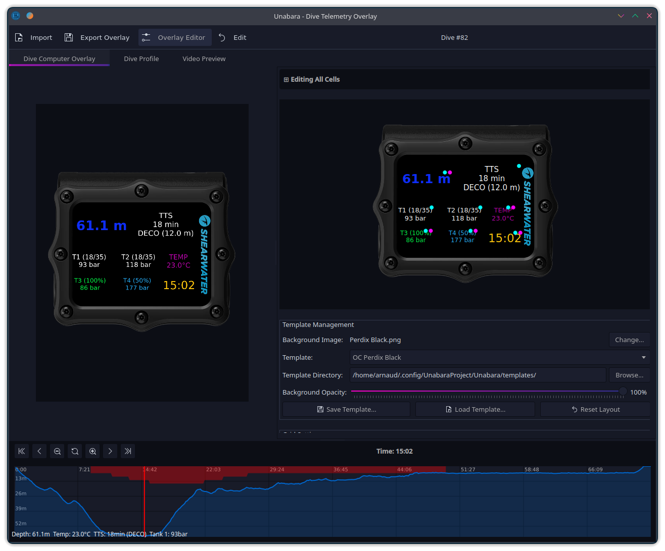 Unabara main interface