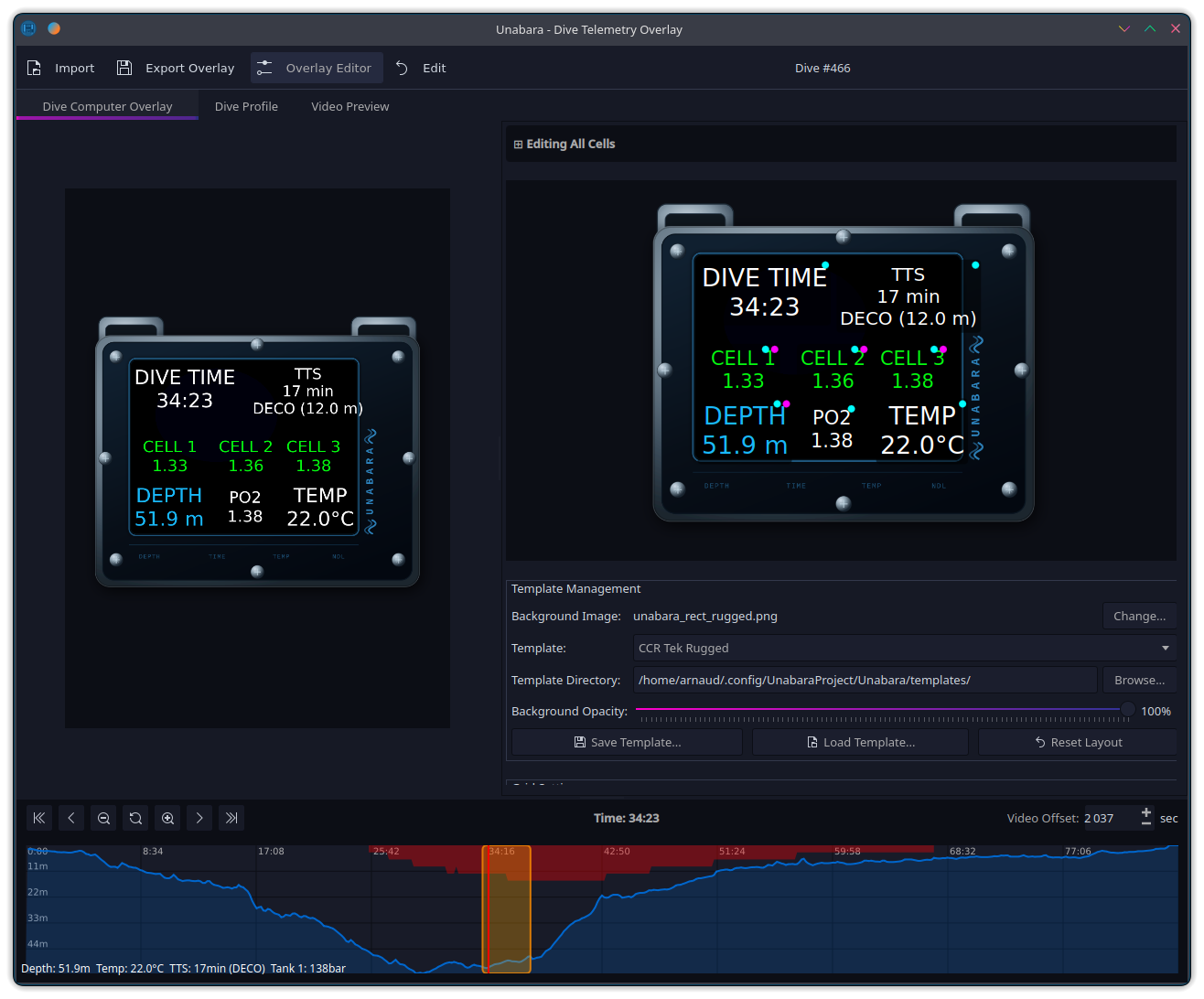 Unabara overlay editor (CCR)