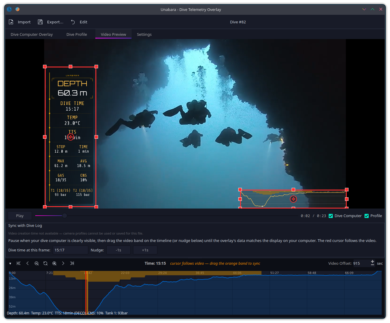 Unabara video preview and sync