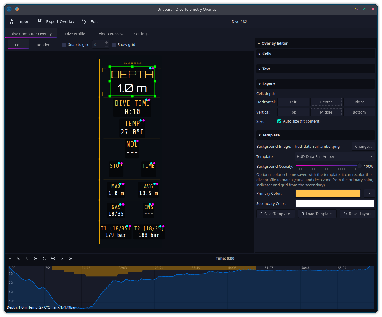 Unabara overlay editor — Edit a cell